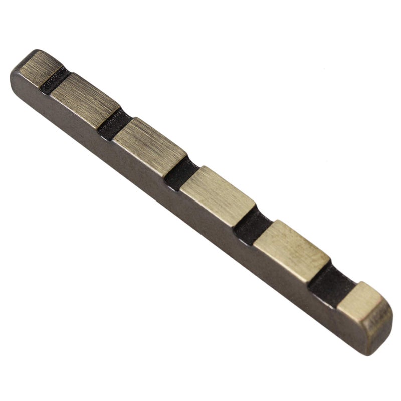Homeswitch Stainless Steel Electric Guitar Bass Nut for 5-string Guitar with Self-polishing Grooves to Fit (Bronze Color) - Image 1
